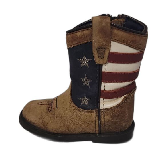 Cody James Toddler USA Flag Western Boots Wide Square Toe Kids 5D - Picture 1 of 13